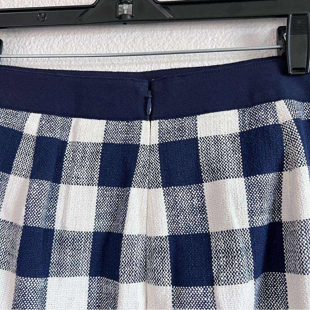 J. Crew Women’s Mini Pencil Skirt in Cotton-Linen Tweed Navy Buffalo Check‎ - Picture 5 of 13